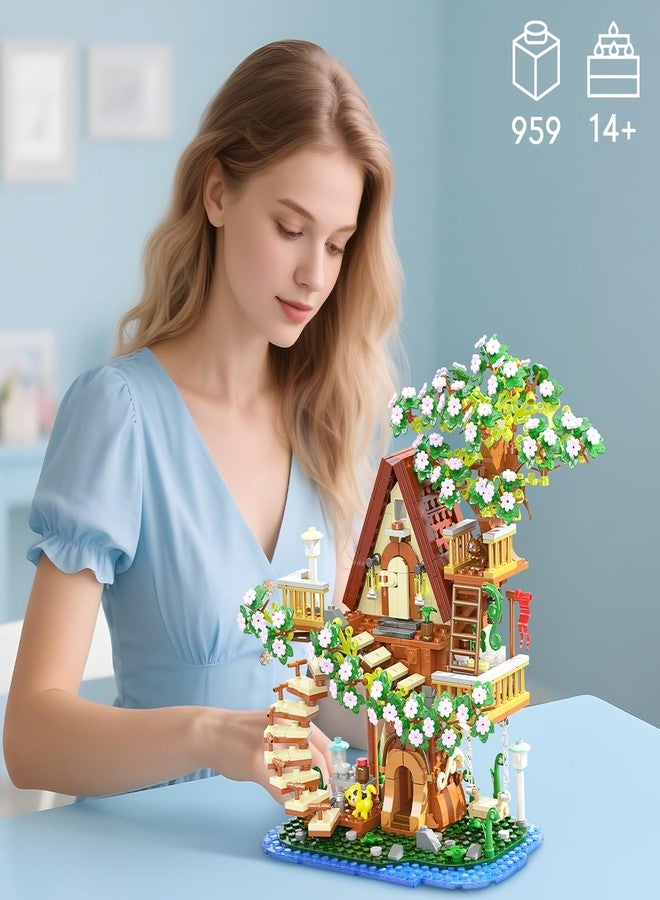 Vziimo 3 in 1 Cherry Blossom Treehouse Building Set, Ideas Flower Tree House Set for Adults, Collectible Creative Sakura Garden Toys Gifts for Teens 14+ (995 PCS) - Image 5